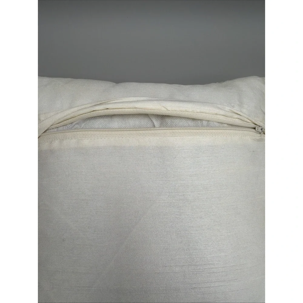 Ivory Pearl Beaded Accent Pillows 2 Fringe 11x11 Glam Hollywood Regency Decor *